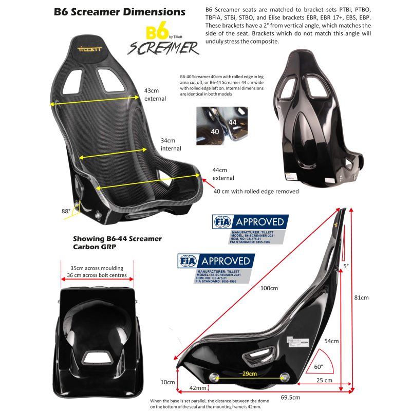 Tillett Sedile auto B6 Screamer / B6 XL Screamer - FIA approved - immagine 7