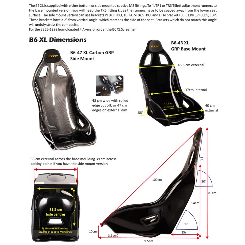 Tillett Sedile auto B6 / B6 XL - NOT FIA approved - immagine 7