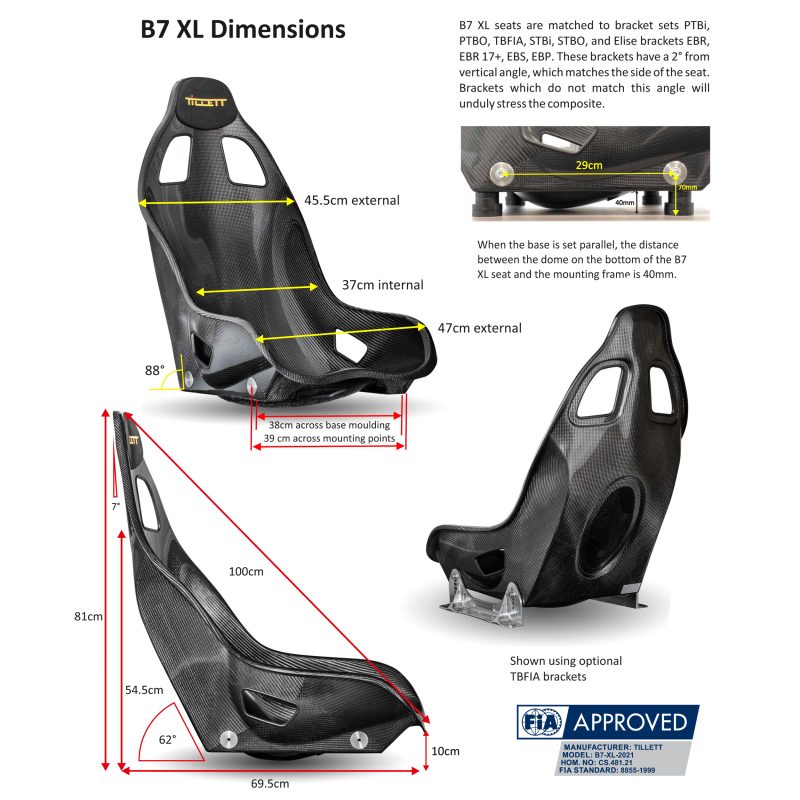 Tillett Sedile auto B7 / B7 XL - FIA approved - immagine 7