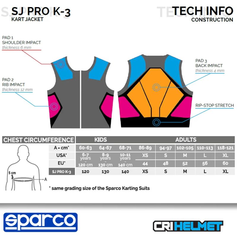 Sparco Corpetto Paracostole SJ PRO K-3 Adulto/Bambino - immagine 4