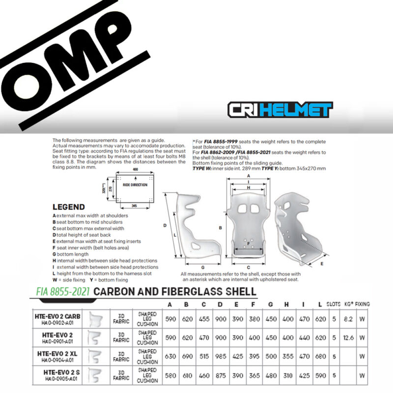 OMP Sedile HTE-EVO2 fiberglass/carbon (FIA 8855-2021) - immagine 5